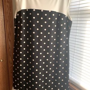 Adorable studio one black:white polkadot short sleeve dress